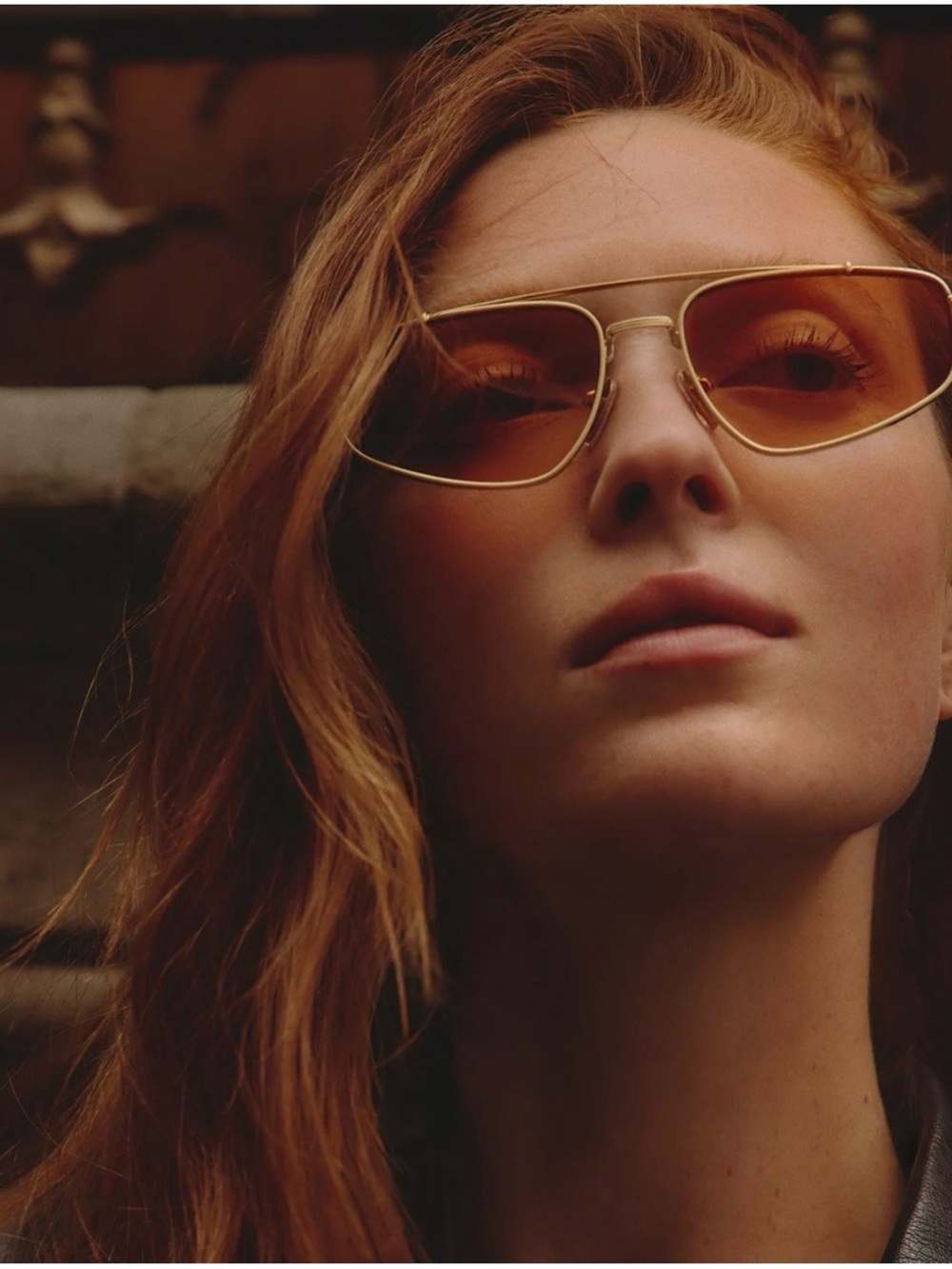 Quay Australia Pitstop Gold Frame Sunglasses with Amber Lenses